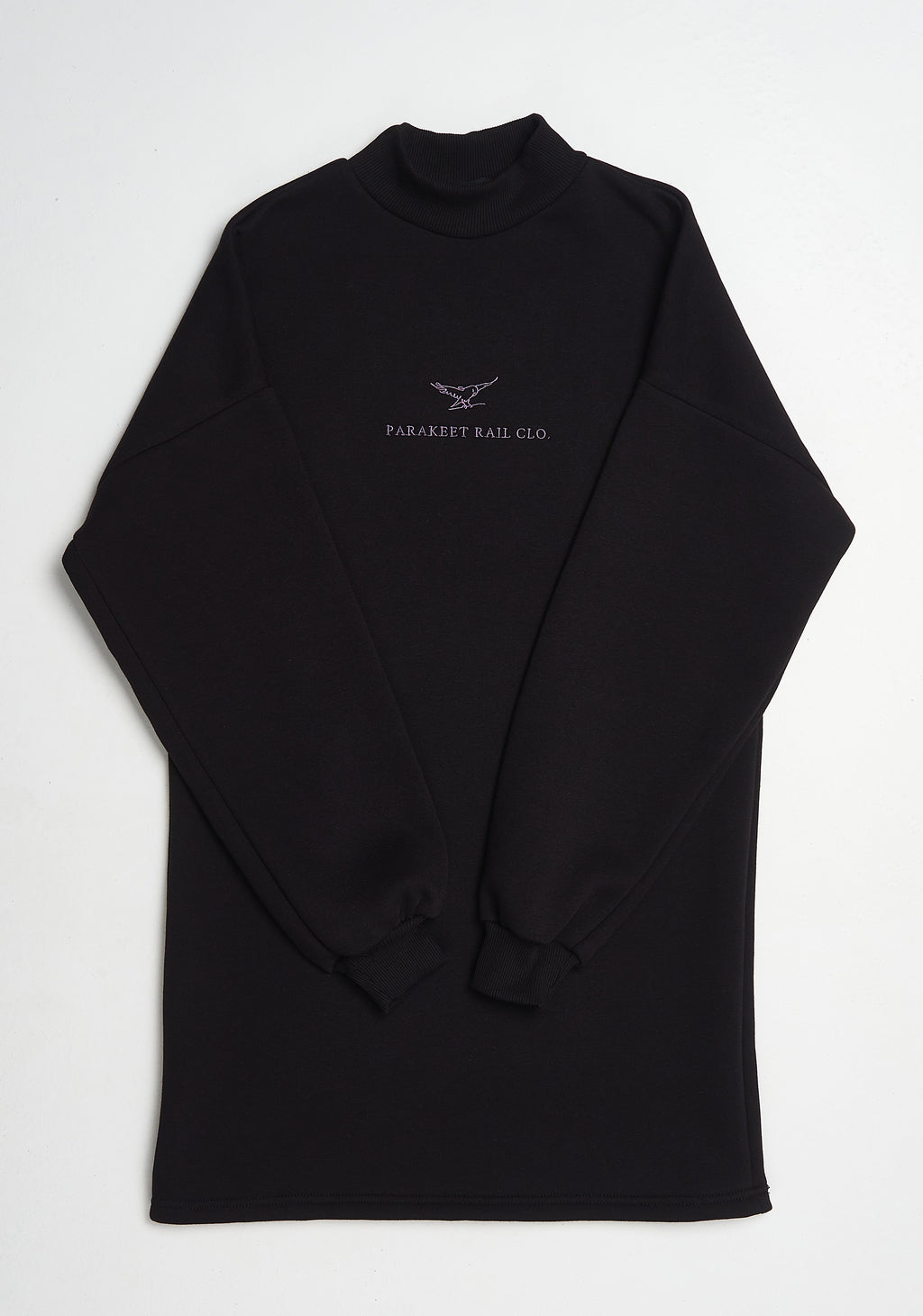 Parakeet Rail Tag Dress Hoodie in Black
