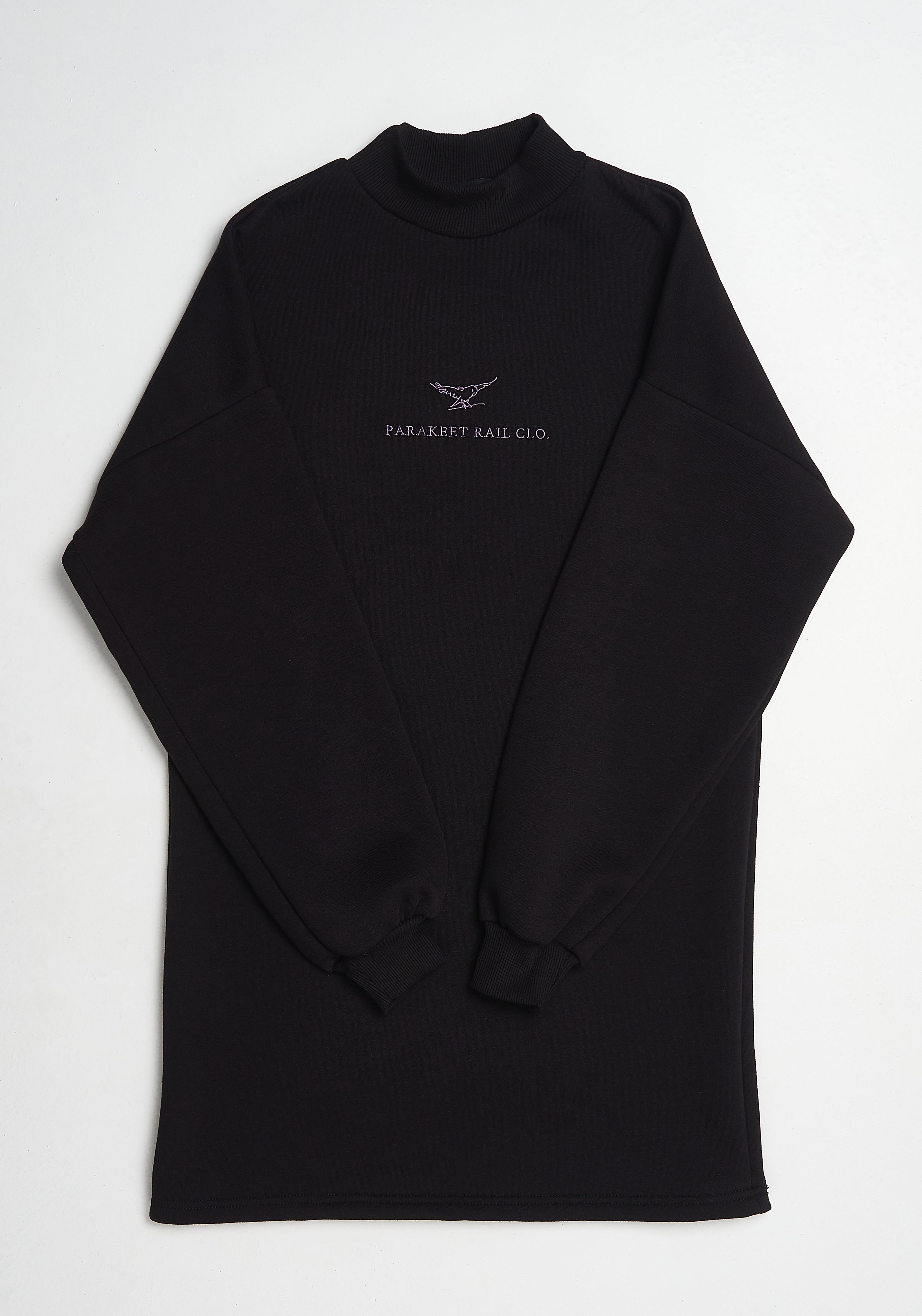 Parakeet Rail Tag Dress Hoodie in Black