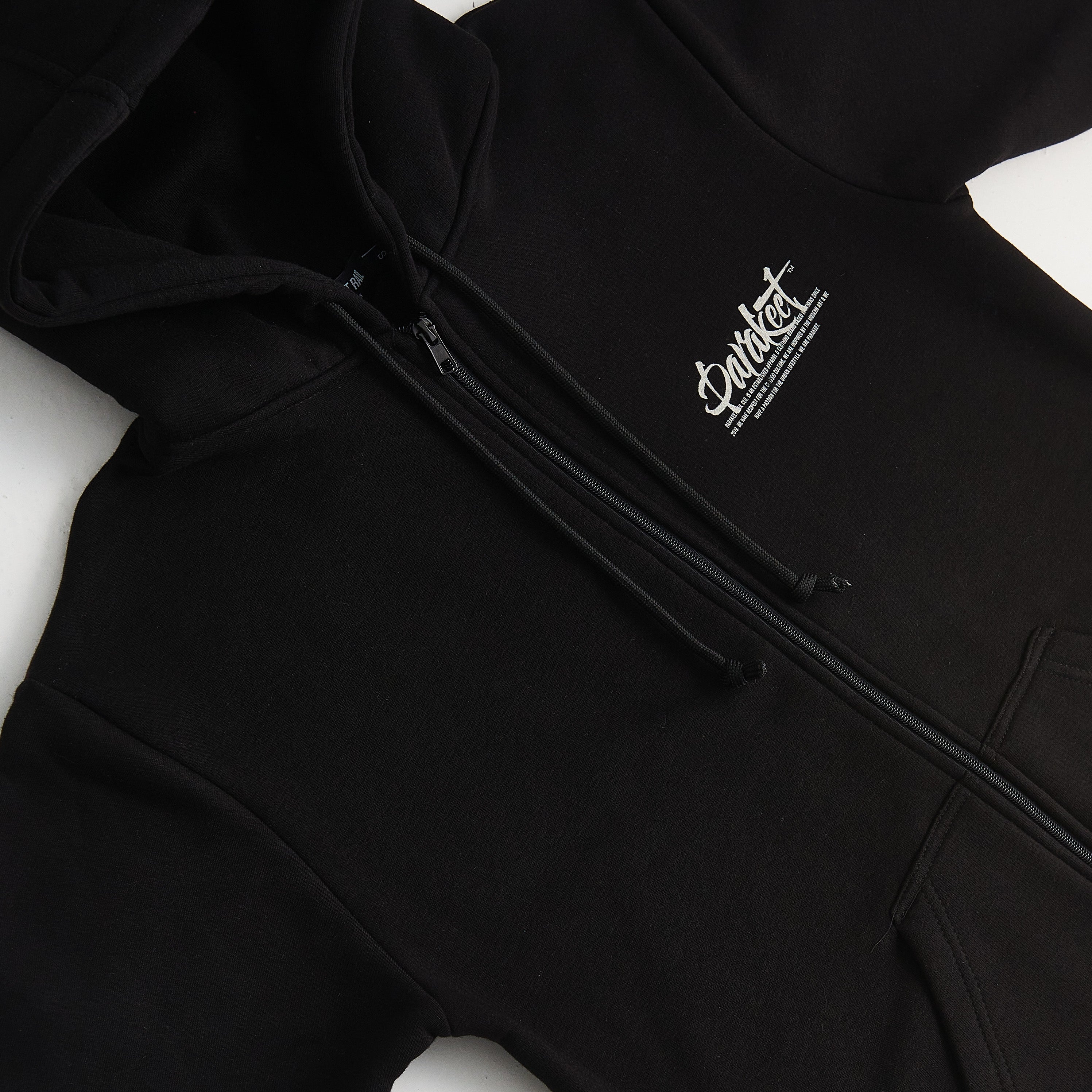 Parakeet Rail We are Parakeet Zip Hoodie in Black