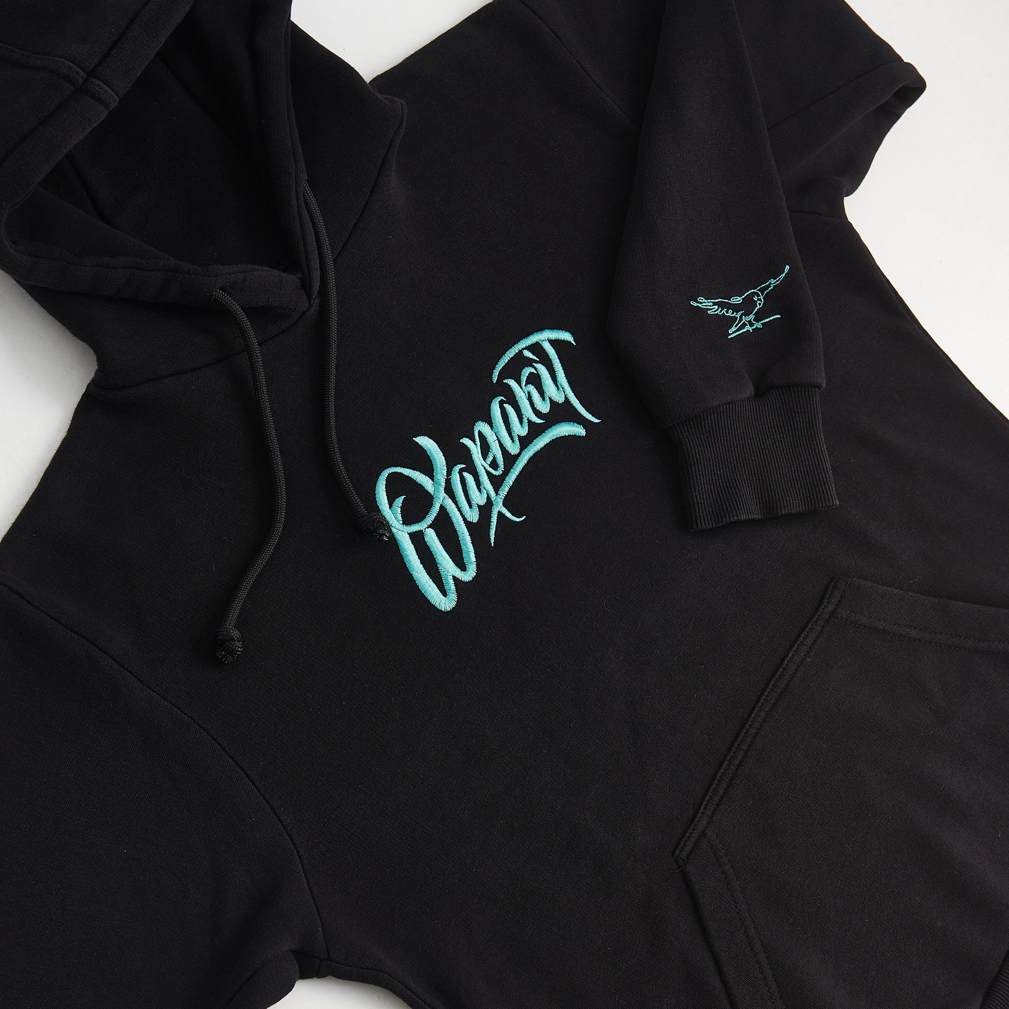 Parakeet Rail Blue Tag Hoodie in Black