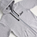 Parakeet Rail Tag Zip Hoodie in Grey