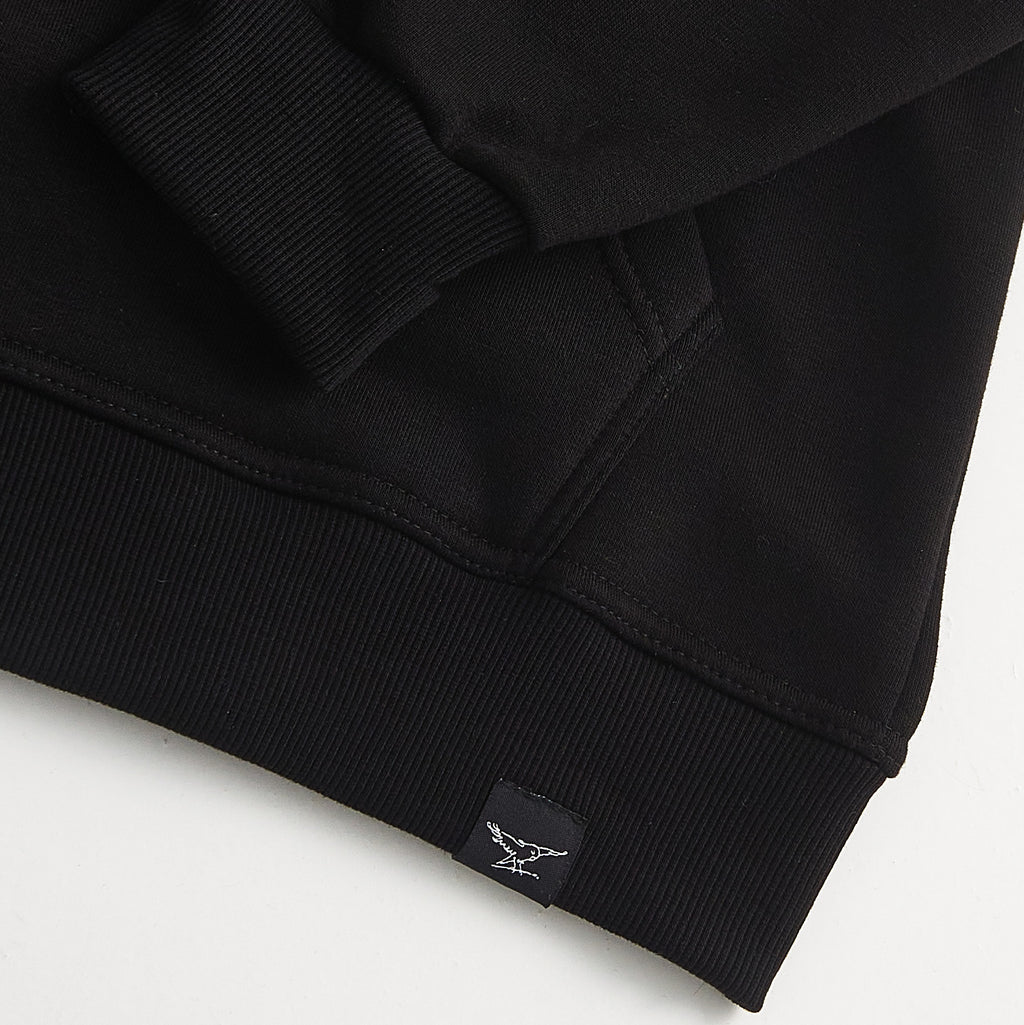 Parakeet Rail Purple Tag Hoodie in Black
