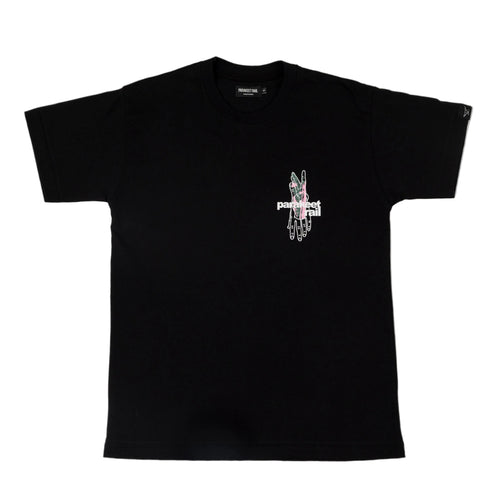 Parakeet Rail Dripped Tee in Black