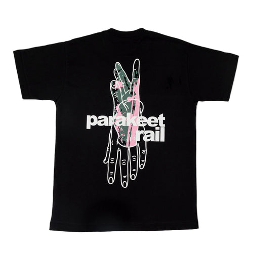 Parakeet Rail Dripped Tee in Black