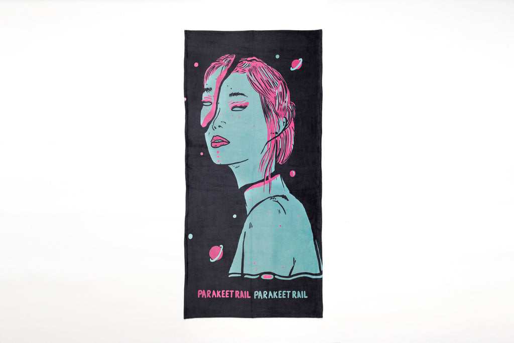 Aqua Magenda Beach Towel, Black