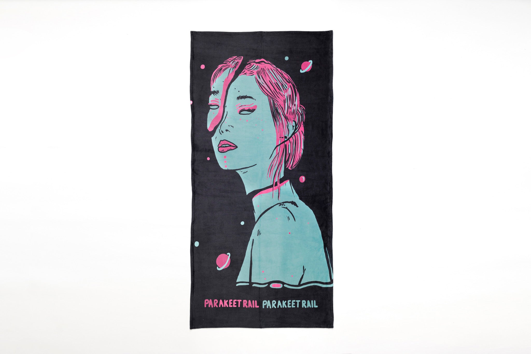 Aqua Magenda Beach Towel, Black