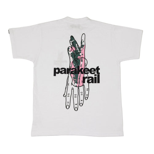 Parakeet Rail Dripped Tee in White